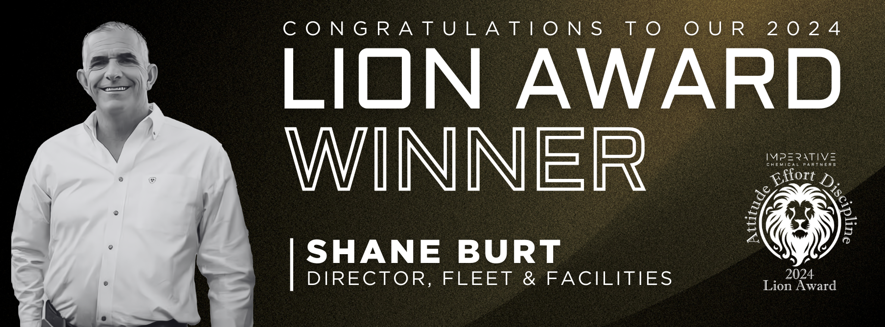 2024 Lion Award Winner announcement graphic, Shane Burt